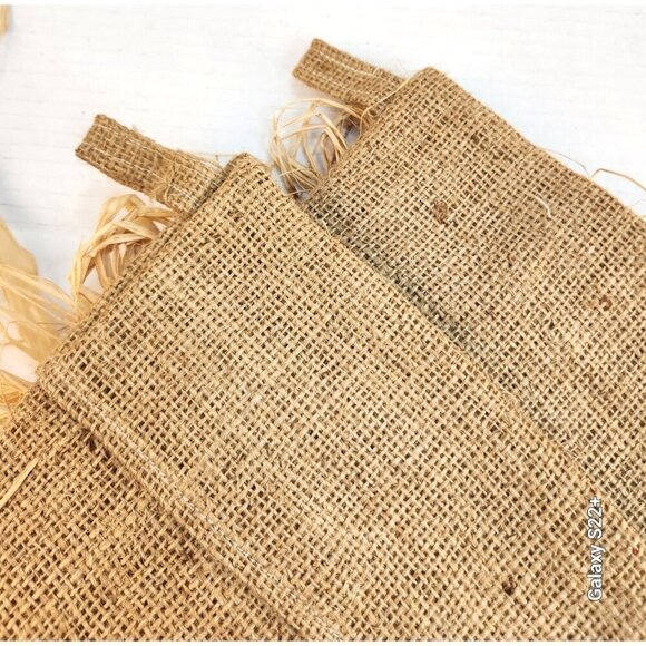 Burlap Christmas Stockings Set Of 2 16" Long Rustic Country Western DIY Crafts - Picture 6 of 10